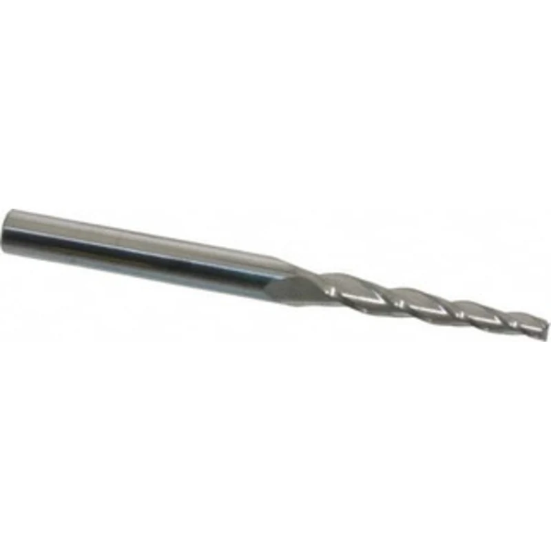 KYOCERA SGS 2 per Side 1/8 Small End Diam 1-1/4 LOC 3-Flute Solid Carbide Tapered Square End Mill Uncoated, 1/4 Shank...